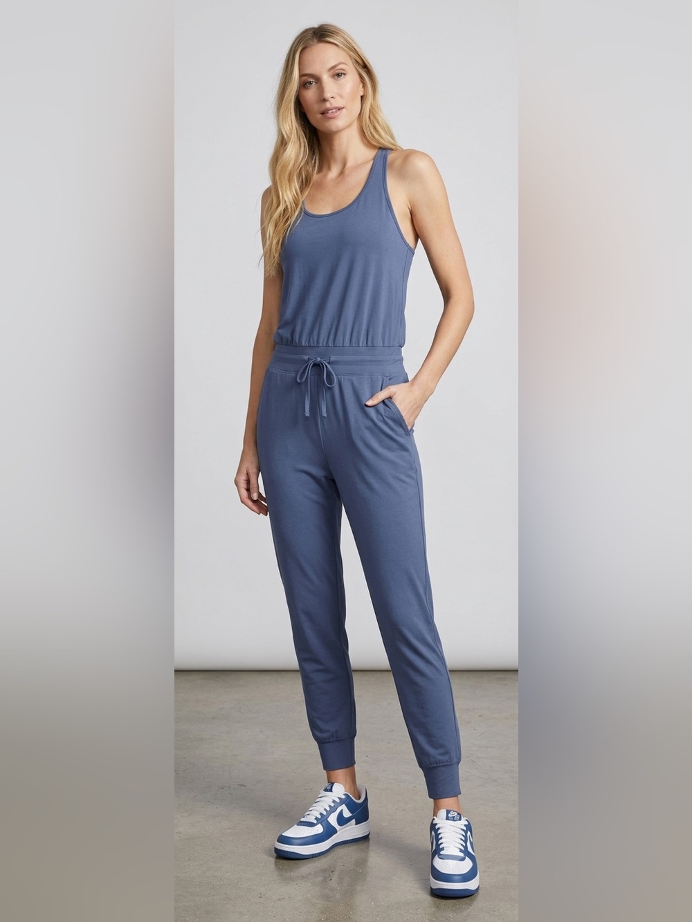 Nike Yoga Dri-FIT 7/8 Jumpsuit CJ5280-491 in Slate Blue size XS